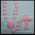 Pink plastic beads rosary string
